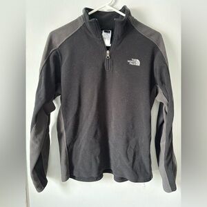 North Face Boys XL Black Gray Jacket Lightweight Quarter Zip Fleece
